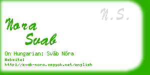 nora svab business card